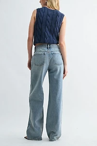 Jemina Denim Low Rise Wide Leg Jean