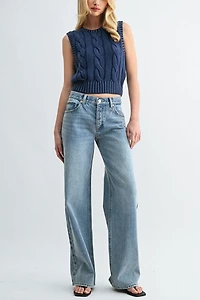 Jemina Denim Low Rise Wide Leg Jean