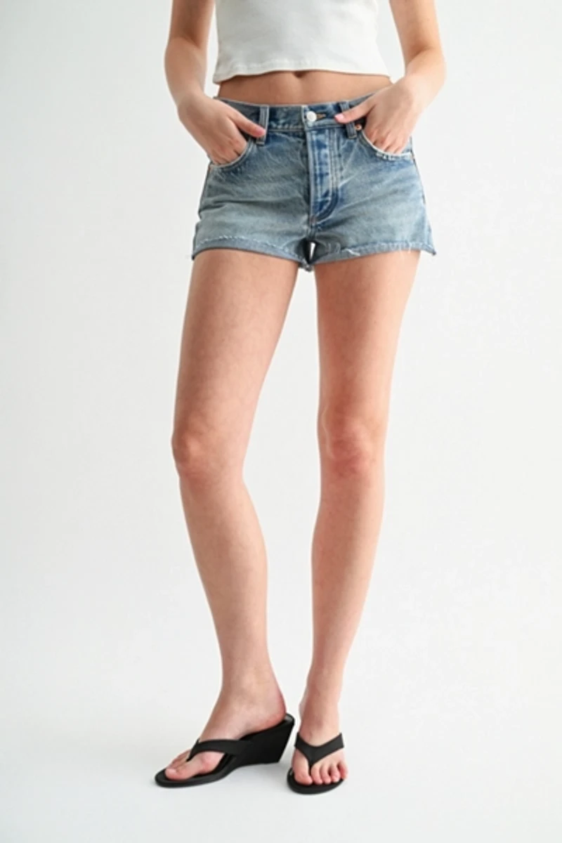 Jemina Denim Mid-Rise Cutoff Shorts