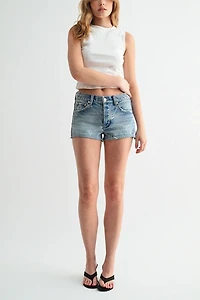 Jemina Denim Mid-Rise Cutoff Shorts