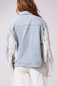 Azalea Wang Arla Fringe Denim Jacket