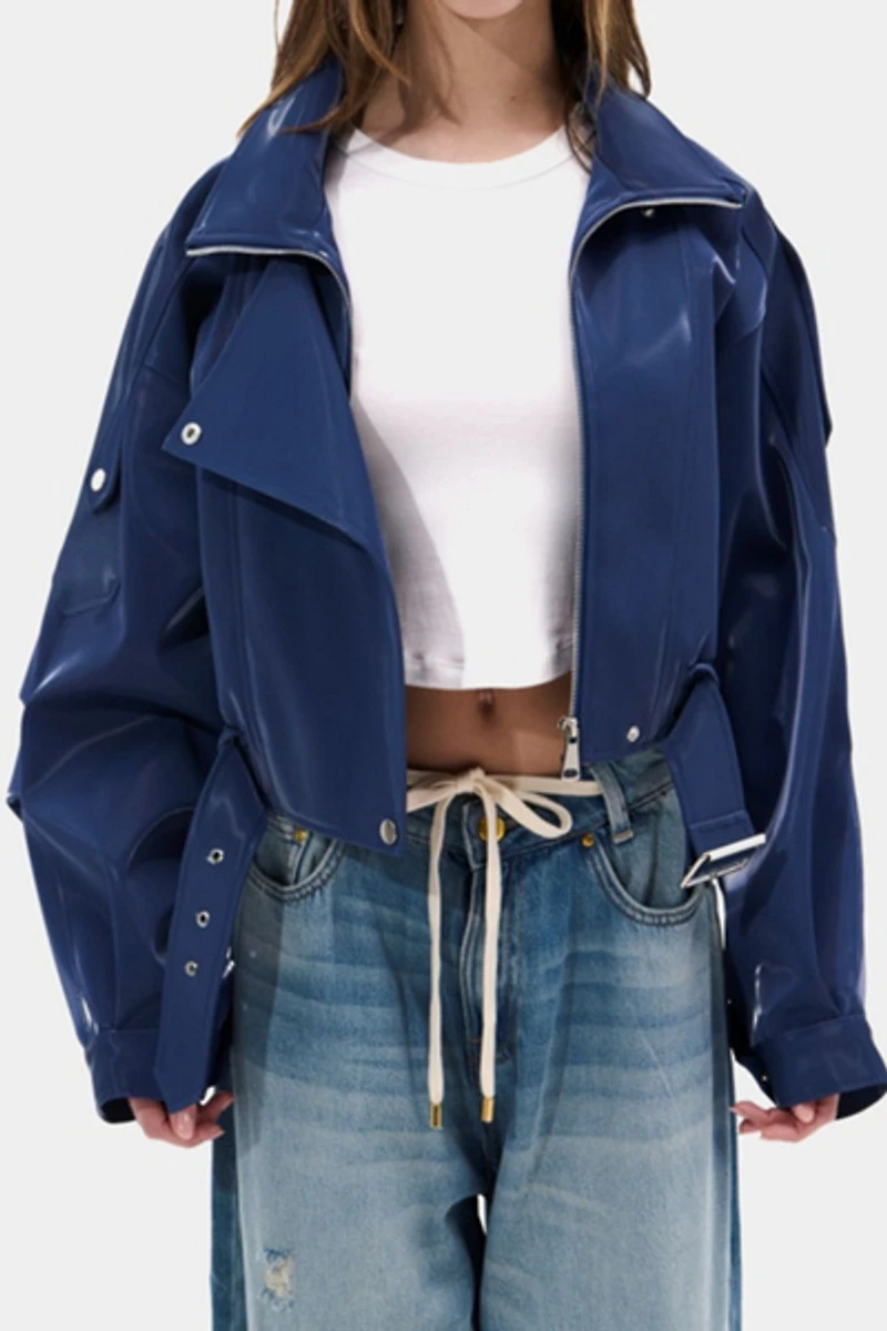 Azalea Wang Babz Liquid Luxe Moto Jacket