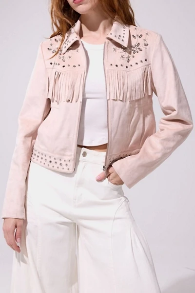 Azalea Wang Finlee Fringe Suede Jacket