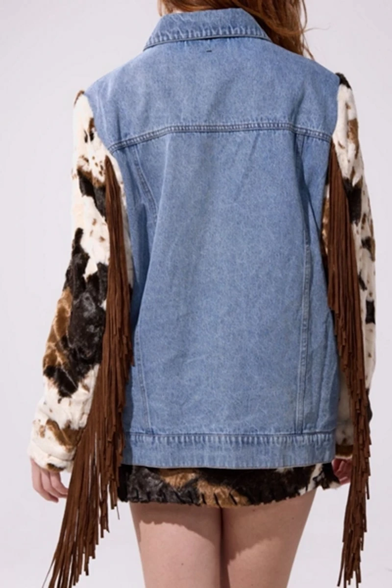 Azalea Wang Lila Western Fringe Jacket
