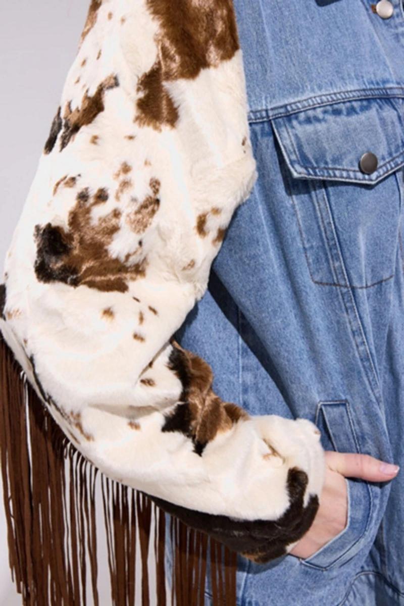 Azalea Wang Lila Western Fringe Jacket