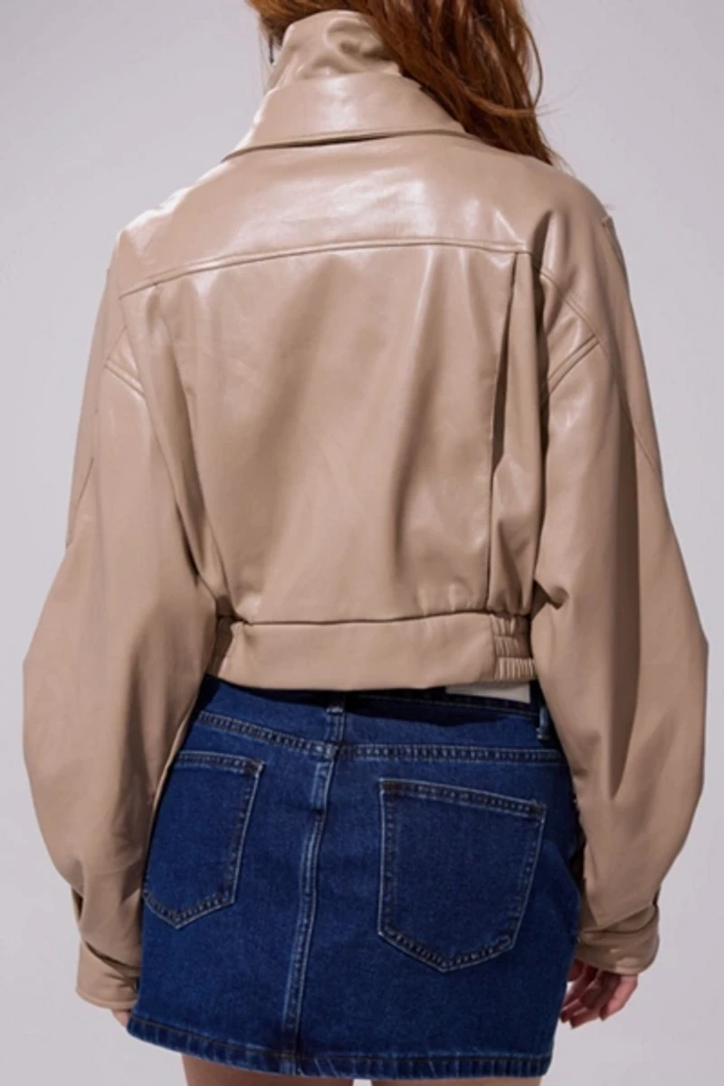 Azalea Wang Papoose Butter Leather Moto Jacket