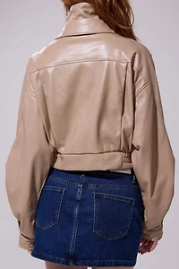 Azalea Wang Papoose Butter Leather Moto Jacket