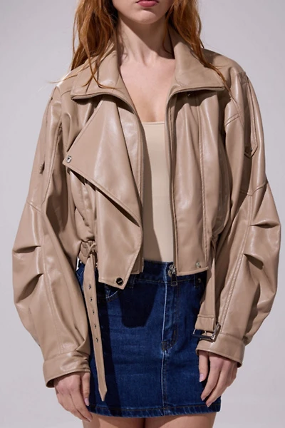 Azalea Wang Papoose Butter Leather Moto Jacket