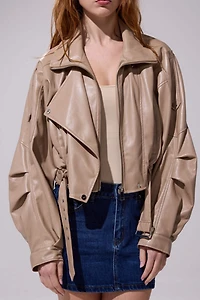 Azalea Wang Papoose Butter Leather Moto Jacket