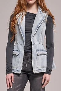Azalea Wang Ryn Peplum Denim Vest