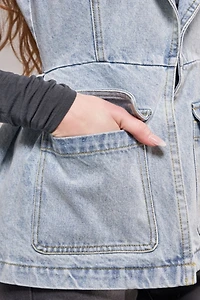 Azalea Wang Ryn Peplum Denim Vest