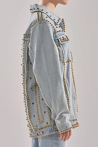 Azalea Wang Sable Studded Denim Jacket