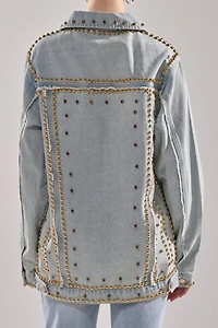 Azalea Wang Sable Studded Denim Jacket