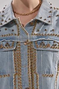 Azalea Wang Sable Studded Denim Jacket