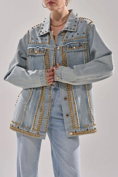 Azalea Wang Sable Studded Denim Jacket