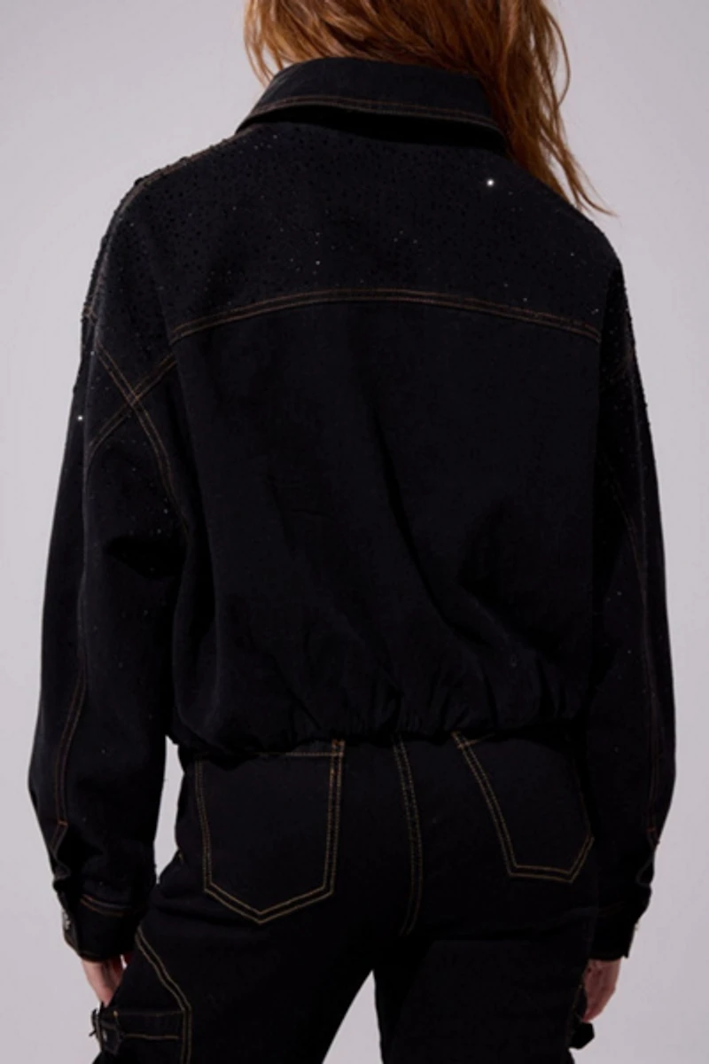 Azalea Wang Safina Embellished Denim Jacket
