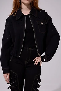 Azalea Wang Safina Embellished Denim Jacket