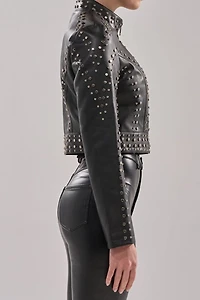 Azalea Wang Silvina Butter Leather Moto Jacket
