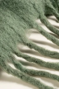 Zsa Zsu Ropar Fringed Acrylic Wool Throw Blanket