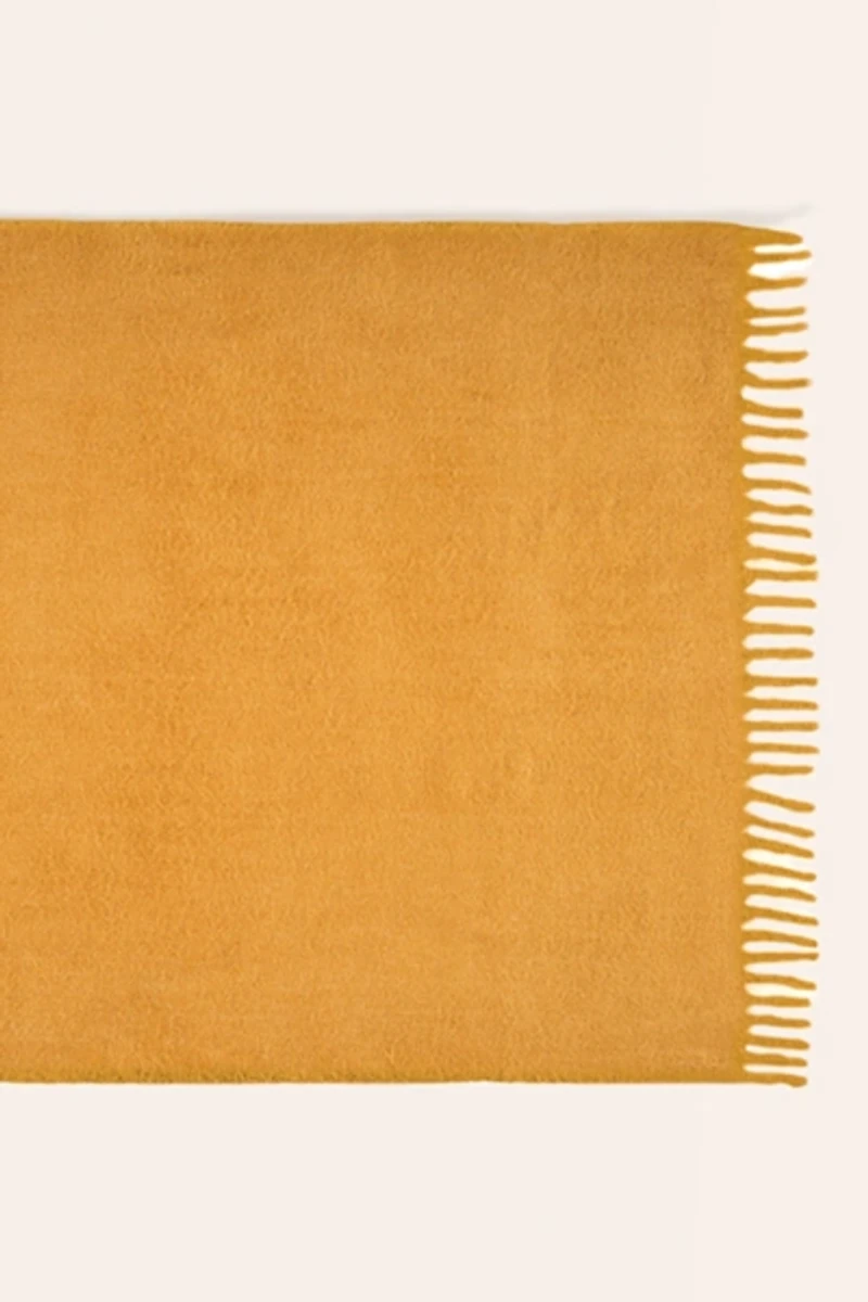 Zsa Zsa Zsu Ropar Fringed Acrylic Wool Throw Blanket