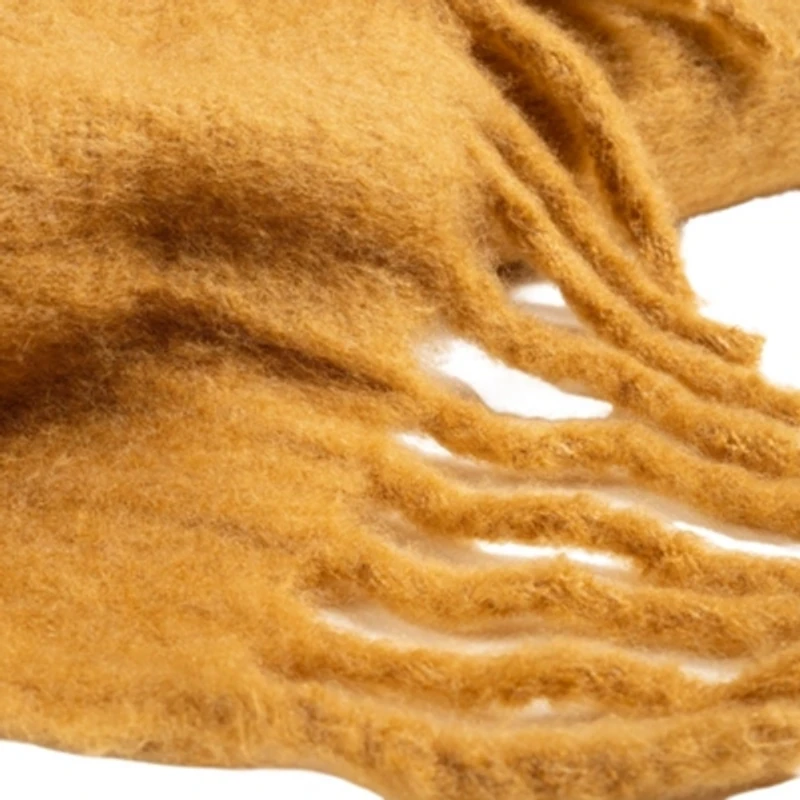 Zsa Zsa Zsu Ropar Fringed Acrylic Wool Throw Blanket