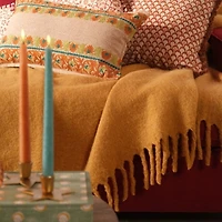 Zsa Zsa Zsu Ropar Fringed Acrylic Wool Throw Blanket