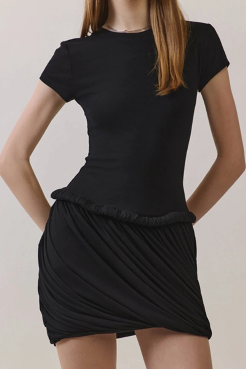 Personal Code Arissa Short Sleeve Bubble Mini Dress