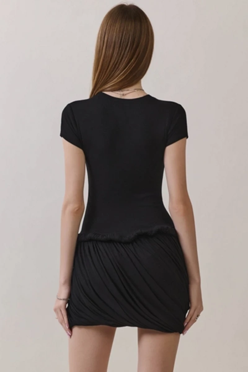 Personal Code Arissa Short Sleeve Bubble Mini Dress