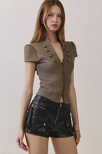 Personal Code Elle Pleather Cargo Shorts