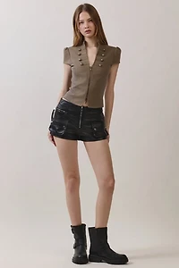 Personal Code Elle Pleather Cargo Shorts