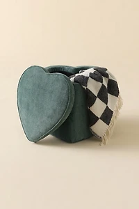 Hadley Heart Shaped Velvet Upholstered Storage Ottoman
