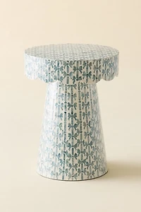 Brielle Bow Capiz Scalloped Side Table