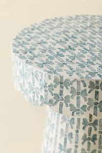 Brielle Bow Capiz Scalloped Side Table