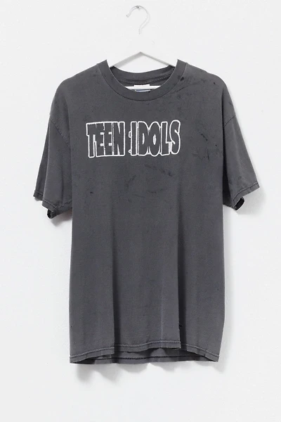 Vintage Y2K Distressed Teen Idols Black Graphic Band T-Shirt
