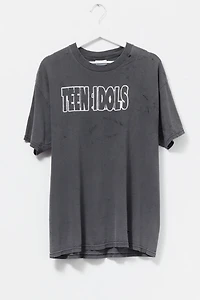 Vintage Y2K Distressed Teen Idols Black Graphic Band T-Shirt