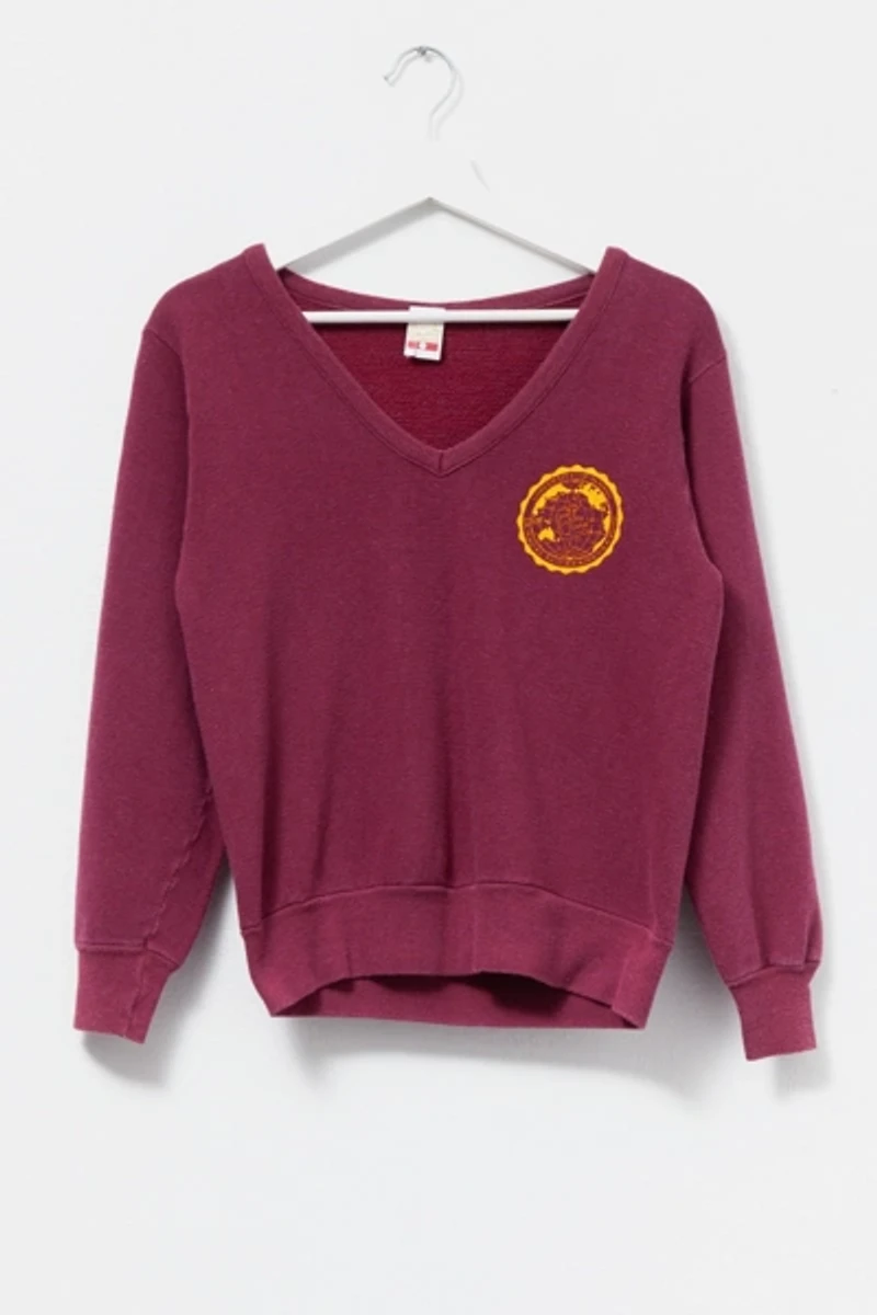 Vintage 1960s Distressed University of Hawaii V-Neck Sweatshirt