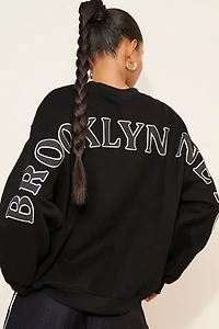 Hype and Vice Brooklyn Nets Oversized Crewneck Sweatshirt