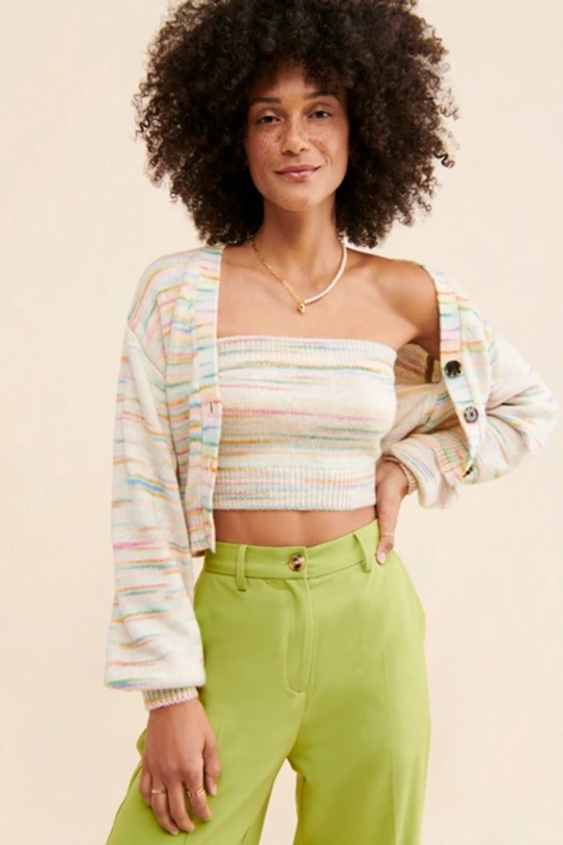 BB Dakota Space Dye Cropped Cardigan