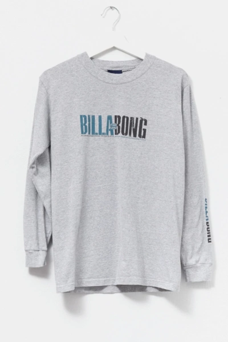 Vintage Y2K Distressed Billabong Long Sleeve Graphic T-Shirt