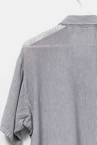 Vintage 1990s Distressed Ben Davis 1/4 Zip Sheer Stripped Shirt