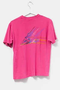 Vintage 1980s Distressed Ocean Pacific Pink Windsurfing Graphic T-Shirt