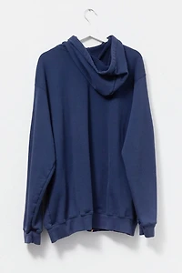 Vintage 1990s Carhartt Distressed Full Zip Navy Blue Hoodie Sweatshirt