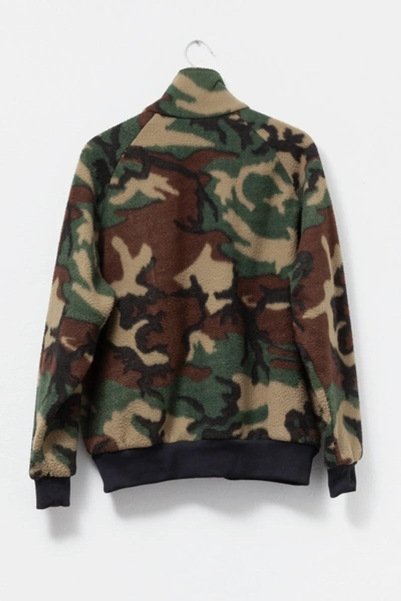 Vintage 1990s Distressed Camouflage Full Zip Fleece