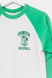 Vintage 1990s Distressed Pioneer Baseball Graphic Raglan T-Shirt