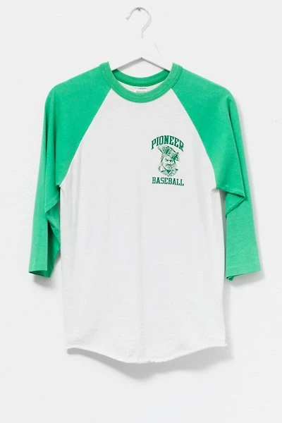 Vintage 1990s Distressed Pioneer Baseball Graphic Raglan T-Shirt