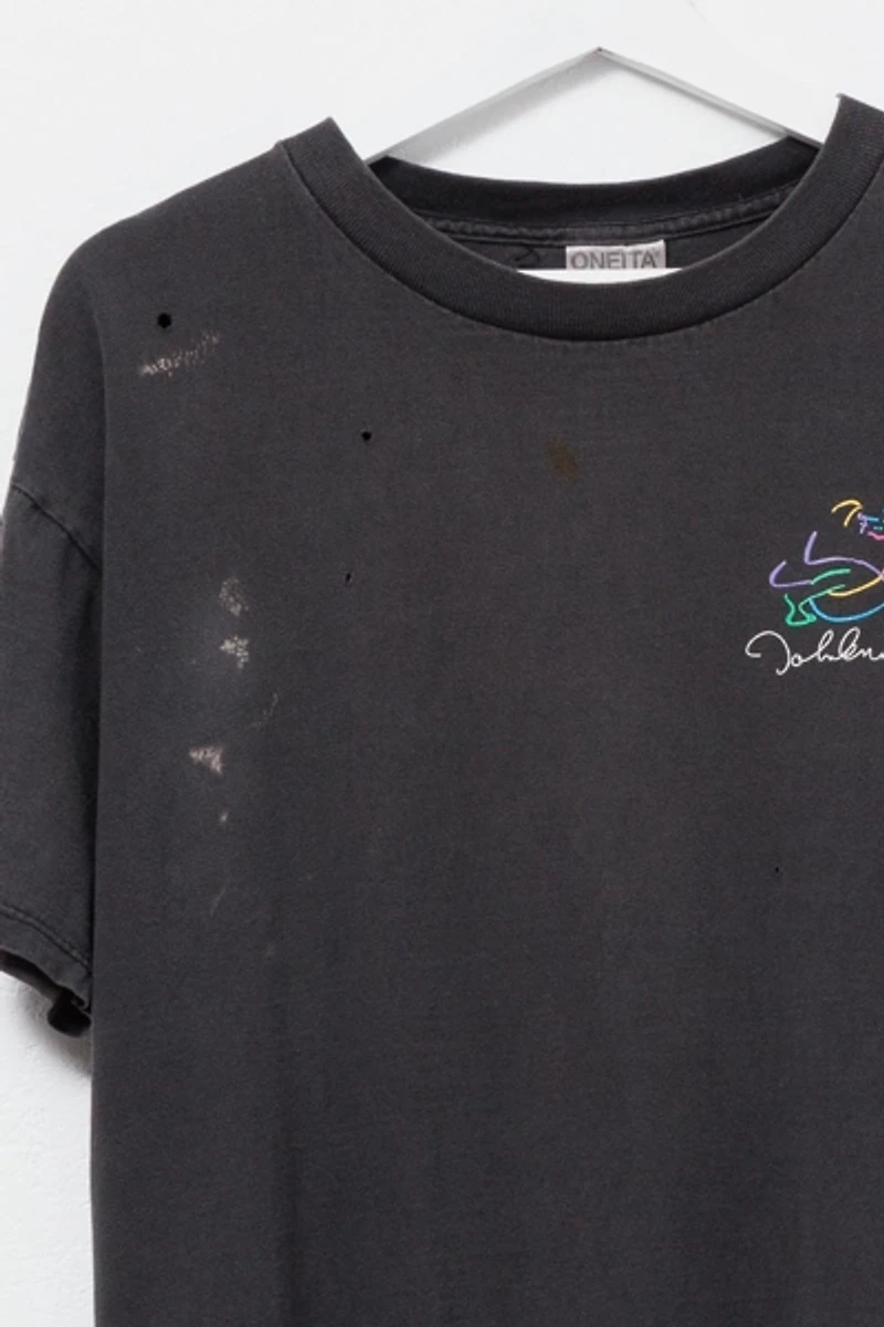 Vintage 1990s Distressed John Lennon Illustration Graphic T-Shirt