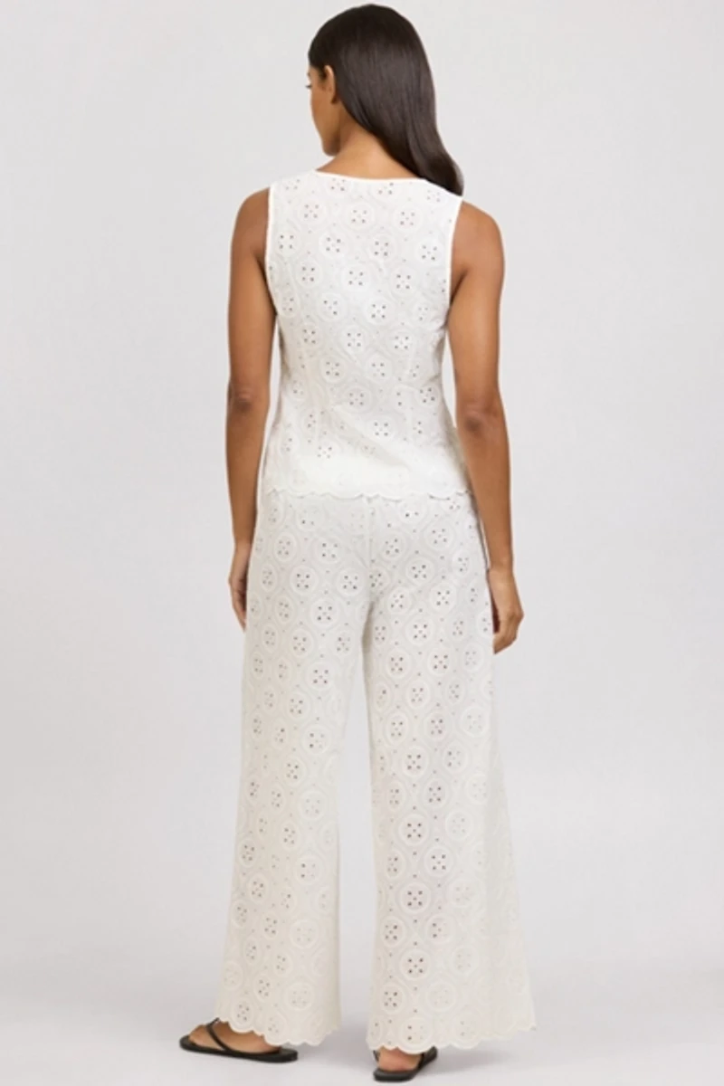 Onia Doily Broderie  Wide Leg Drawstring Pant