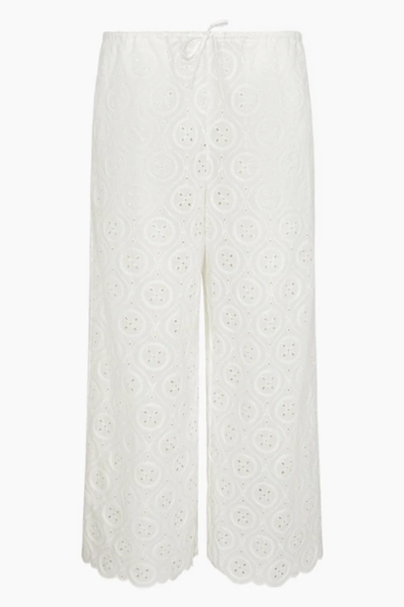 Onia Doily Broderie  Wide Leg Drawstring Pant