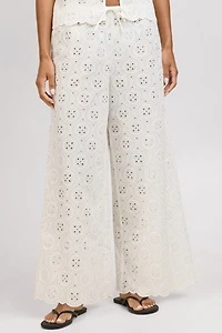 Onia Doily Broderie  Wide Leg Drawstring Pant