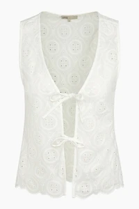 Onia Doily Broderie Tie Front Tank